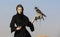 Emirati woman with a falcon