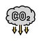 emission reduction carbon color icon vector illustration