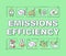 Emissions efficiency word concepts green banner