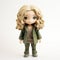 Emma: Stylistic Manga Doll With Blonde Hair And Green Jacket