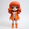 Emma Vinyl Toy: Manga Style Doll With Orange Hair And Coat
