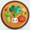 Emmer Vegetable Cute Playful Flat Icon by Generative AI