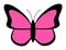 Emo butterfly. Glamour trendy 2000s aesthetic. Black and pink. Y2k. Graphic flat vector illustration.