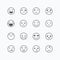 Emoji avatar collection set, emoticons isolated icons flat line