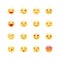 Emoji avatar collection set, emoticons isolated icons flat line