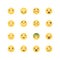 Emoji avatar collection set, emoticons isolated icons flat line