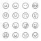 Emoji Avatar Face Vector Line Icon Set. Contains such Icons as Winking Face with Tongue, Confounded Face , Persevering Face and mo