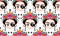 Emoji baby Mexican woman with crown of colorful flowers, typical Mexican hairstyle, little girl Pirate icon Emoji, seamless