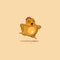 Emoji character cartoon Hen jumping for joy