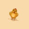 Emoji character cartoon Hen surprised