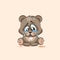 Emoji character cartoon sad and frustrated Bear crying, tears sticker emoticon