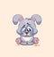 Emoji character cartoon sad and frustrated Gray leveret crying, tears sticker emoticon