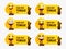 Emoji characters standing with text label, Set of smiling  with tongue emotional