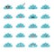 Emoji clouds vector