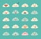 Emoji clouds vector