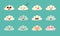 Emoji clouds vector