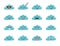 Emoji clouds vector.