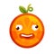 Emoji - crazy orange. Isolated vector.