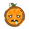 Emoji - crazy orange. Isolated vector.