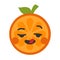 Emoji - crazy orange. Isolated vector.