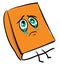 Emoji of a crying orange book vector or color illustration