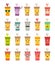 Emoji cup of coffee/tea vector set