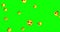 Emoji emoticon face of love heart falling green chroma key screen animation 3d