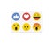 Emoji emoticon in flat style, set icons, social media collection - vector