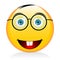 Emoji, emoticon with glasses - nerd