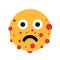 Emoji and emoticon of man, human and person with acne, pimple and spot on the face