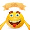 Emoji emoticon smiley yellow face character making selfie