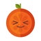 Emoji - enjoy orange with happy smile. Isolated vector.