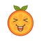 Emoji - enjoy orange with happy smile. Isolated vector.