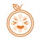 Emoji - enjoy orange with happy smile. Isolated vector.