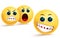 Emoji envy and confidence vector design. Smiley emoticon in silly and teasing facial expression.