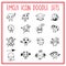 Emoji Expression Line Icon Doodle Packs