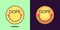 Emoji face icon with phrase Dope. Stoned emoticon with text Dope. Set of cartoon faces, emotion icon for social media