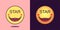 Emoji face icon with phrase Star. Starry emoticon with text Star. Set of cartoon faces, emotion icon for social media