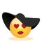 Emoji of a face of a lady with hat