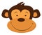 Emoji of the face of a smiling animal, monkey, vector or color illustration