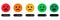 Emoji Feedback Scale with Stars Icon. Level Survey of Customer Satisfaction. Customers Mood from Happy Good Face to