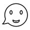 Emoji, feedback, smile outline icon. Line art sketch.