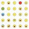 Emoji filled outline icons set