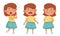 Emoji Girl with Different Face Expressions Like Scared and Happy Face Vector Set
