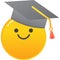 Emoji in graduate cap vector student emoticon icon