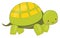 Emoji of a green tortoise, vector or color illustration