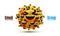 Emoji group yellow winking face. Funny cartoon emoticon icon. 3D illustration for chat or message.