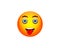 Emoji Happy laughing with big eyes realistic face expression