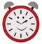 Emoji of a happy twin bell design analog alarm clock vector or color illustration