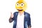 Emoji head man doing ok gesture.